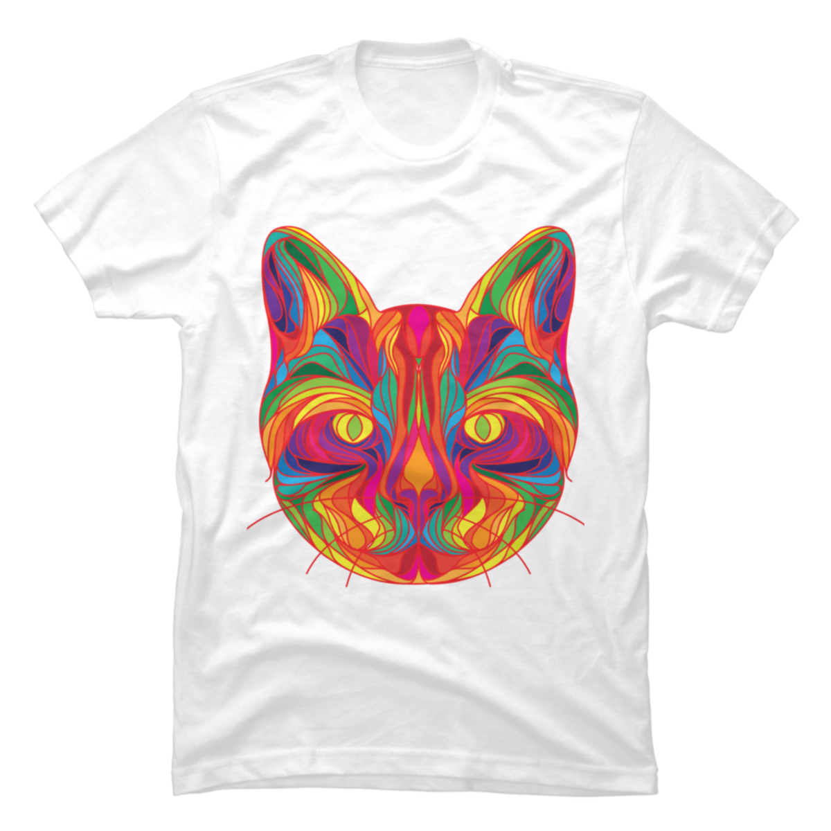 psychedelic cat t shirt